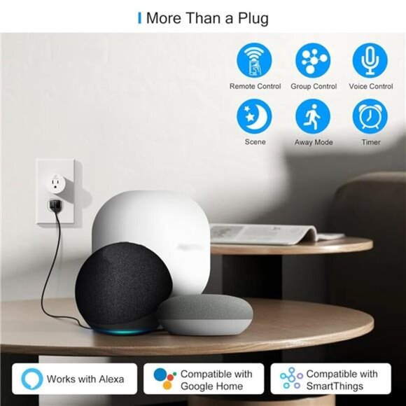 Smart Plug WiFi Outlet Works with Alexa Google Home Remote Control Timer 4 Pack - Picture 6 of 7